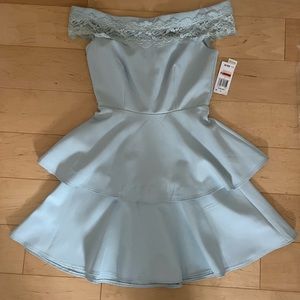 Light blue peplum dress - 4